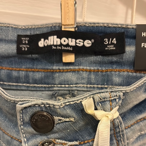 Dollhouse Blue Flare Wide Leg Jeans - Picture 2 of 6